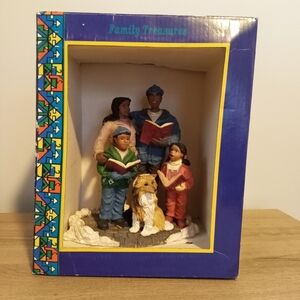 Family Treasures Caroling Family Figurine with Dog ~ Free Shipping! ☆